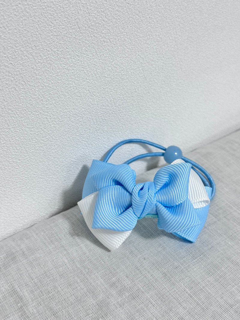 School Series - Blue and White Hair Circle and Hair Clip - Hair Accessories - Polyester Blue