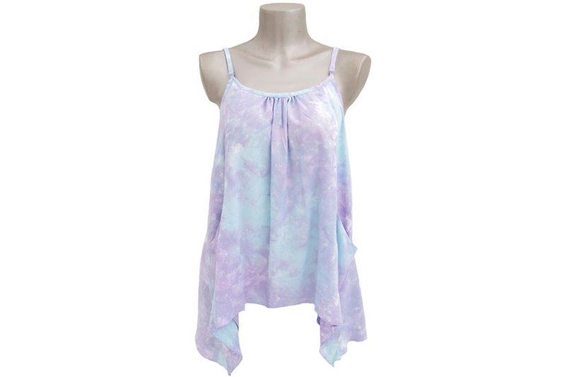Cute uneven dyed! Camisole Irregular hem Tops <lavender mint> - เสื้อผู้หญิง - วัสดุอื่นๆ สีม่วง