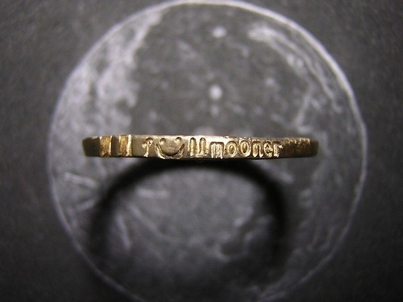 fullmooner ( mille-feuille ) ( engraved stamped message sterling silver jewelry rabbit star moon ring 月轮 满月 望月 幸运 福气 兔 兔子 兔虫 刻印 雕刻 銀 戒指 指环 ) - 戒指 - 其他金屬 