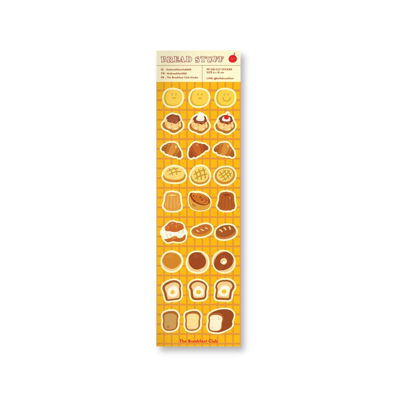 Long Sticker - Bread - 貼紙 - 紙 橘色