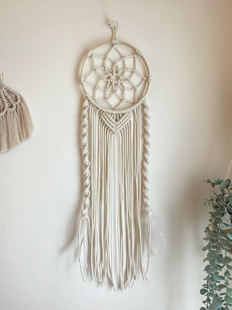 Macrame hand-woven bohemian bamboo loop Dream catcher - Items for Display - Cotton & Hemp 