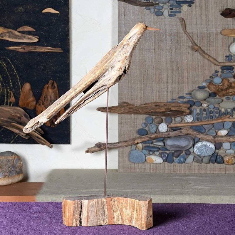 世界へ羽ばたこう　 流木の鳥、木の鳥、かわいい鳥、鳥のオブジェ、鳥グッズ、　L saiz 　１１８ - 擺飾/家飾品 - 木頭 咖啡色