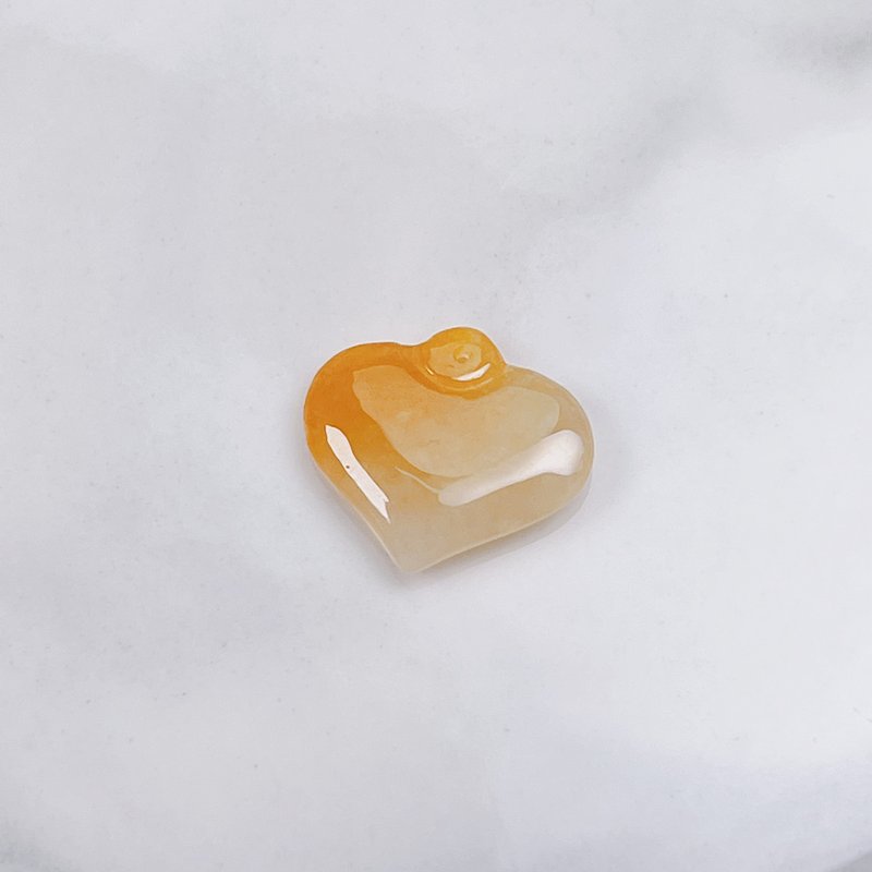 Ice floating yellow jade love | Natural Burmese grade A jadeite | Gift giving - พวงกุญแจ - หยก สีใส