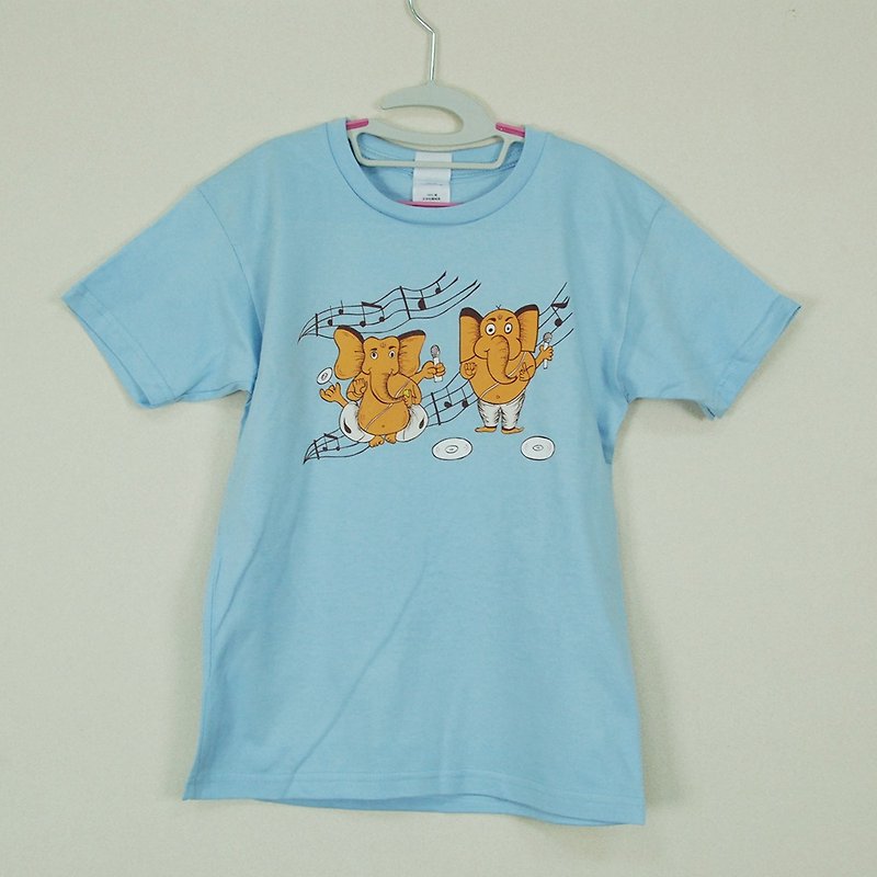 新年-Tシャツデザイナー：[象]運動半袖Tシャツ「子」（水色）-850コレクション - その他 - コットン・麻 オレンジ