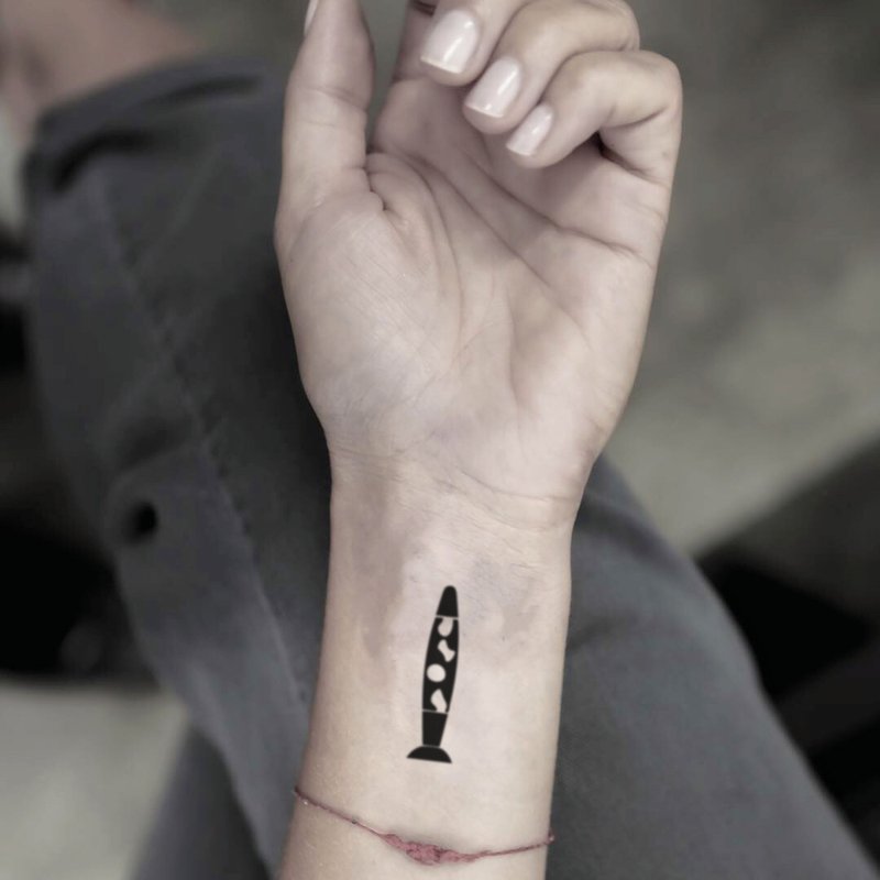 Lava Lamp Temporary Tattoo Sticker (Set of 4) - OhMyTat - สติ๊กเกอร์แทททู - กระดาษ สีดำ