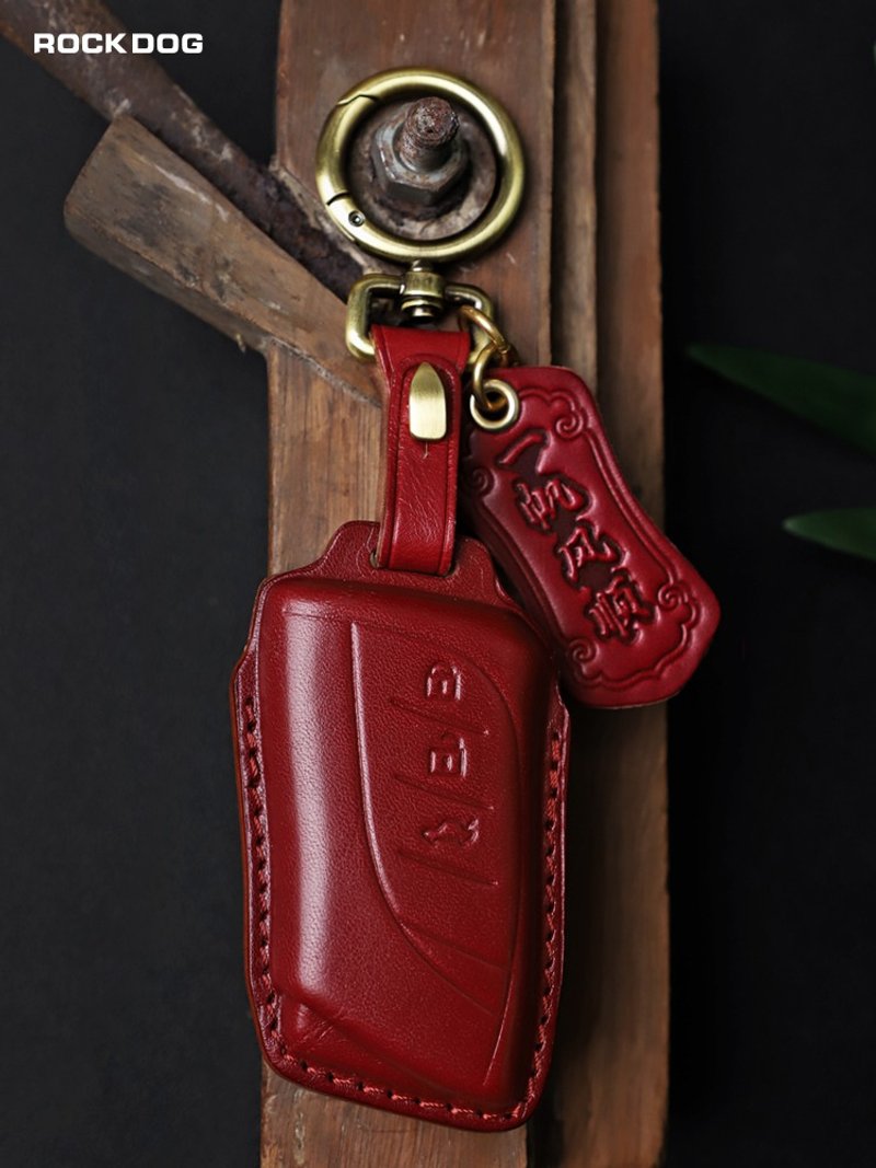 LEXUS レクサス IS300 ES RX350 NX200 UX250 車のキー レザーケース 手縫い 本革 - キーホルダー・キーケース - 革 レッド