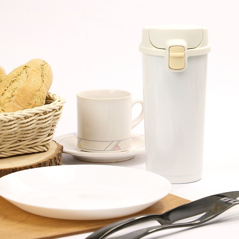 Ceramic Easy-to-Clean Layer Stainless Steel Vacuum Mug-White-Made in Taiwan - Vacuum Flasks - Stainless Steel White