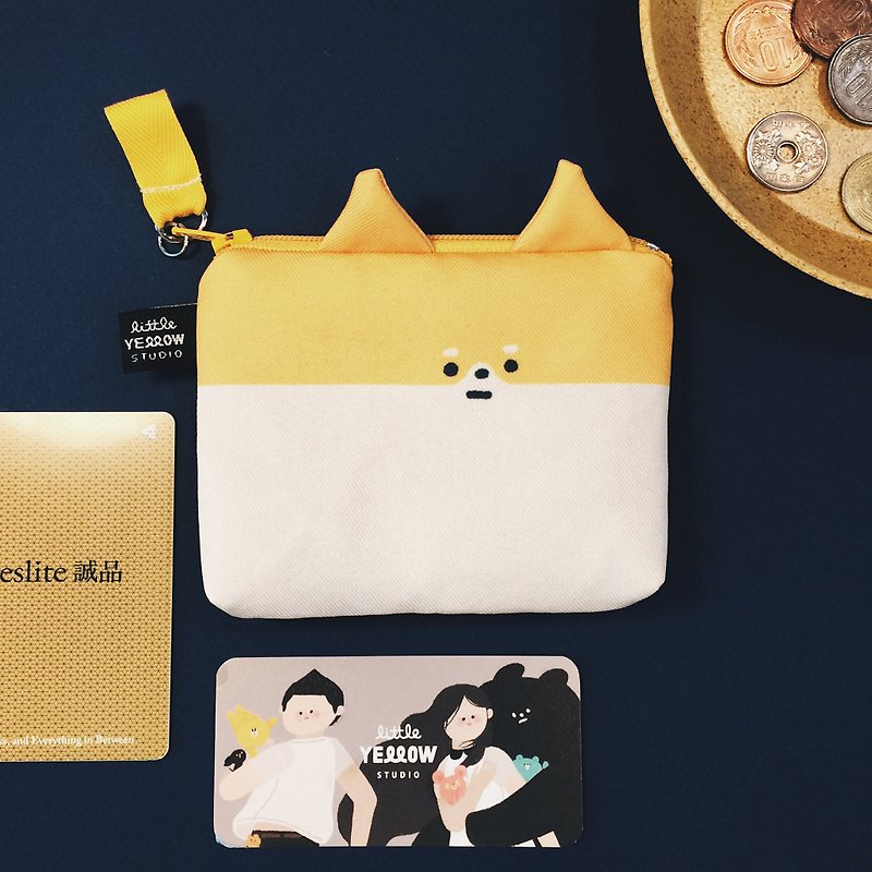 card case & coin purse Shiba - Coin Purses - Polyester Yellow
