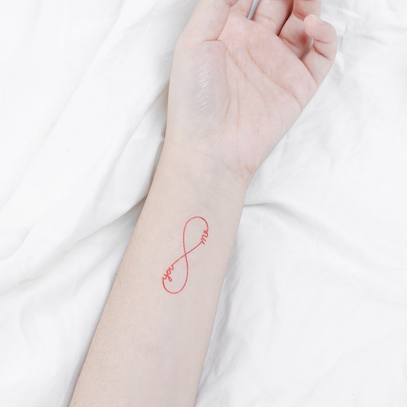Surprise Tattoos - you & me Temporary Tattoo - สติ๊กเกอร์แทททู - กระดาษ สีแดง