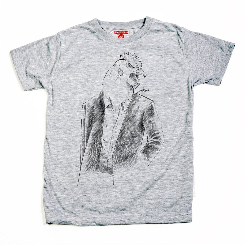Chicken wear suit unisex men woman cotton mix Chapter One T-shirt - 男 T 恤 - 棉．麻 白色