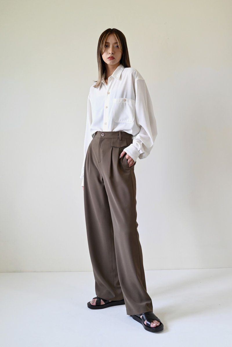 Shan Yong Flap Pocket Suit Pants (Two Colors) - กางเกงขายาว - วัสดุอื่นๆ 