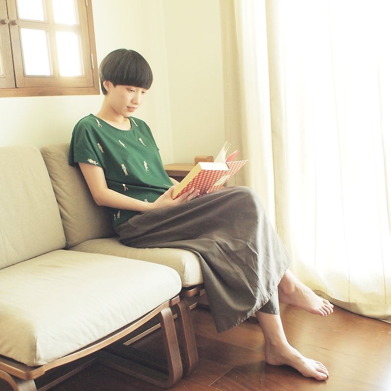 catsters crop t-shirt : green - T 恤 - 棉．麻 綠色