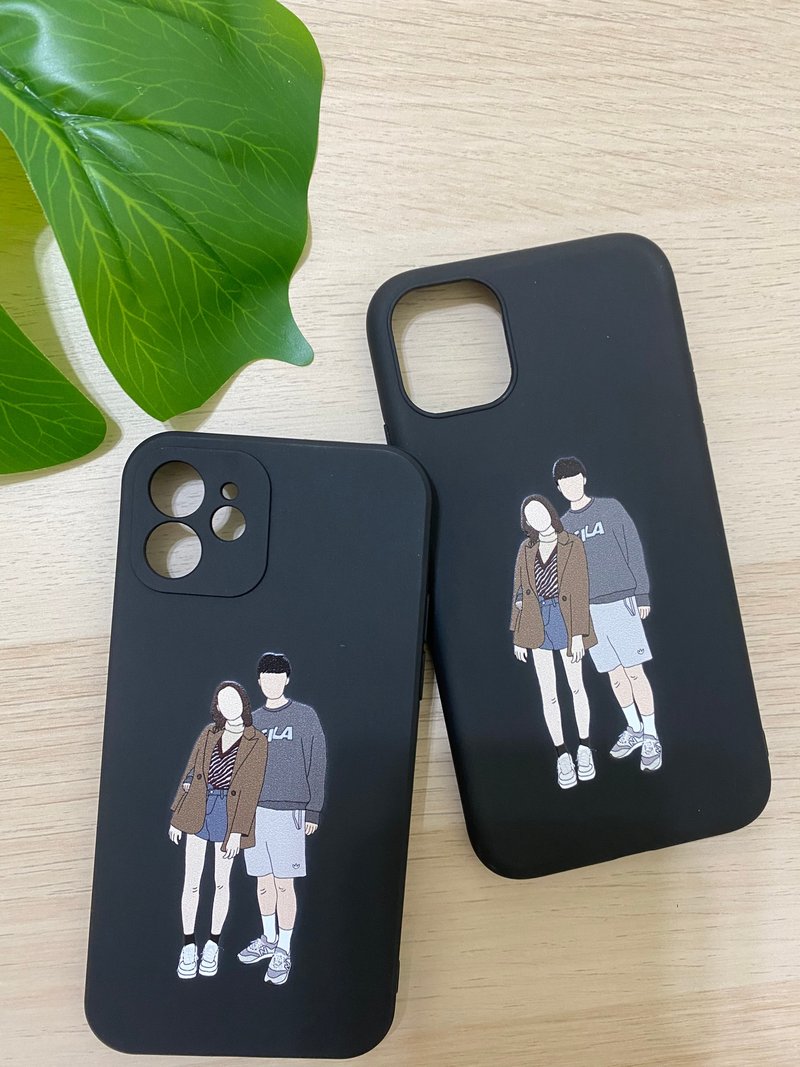 Customized frosted mobile phone case like Yanhua pet drawing text design - Phone Cases - Other Materials Black