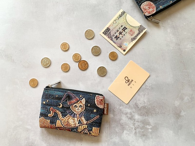 零錢包 卡片隔層  / 防潑水 平織緹花 魔女小星貓 - 散紙包 - 其他材質 多色