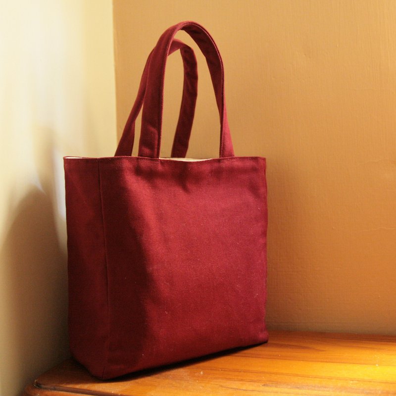 Burgundy burgundy picnic bag - กระเป๋าถือ - วัสดุอื่นๆ สีแดง