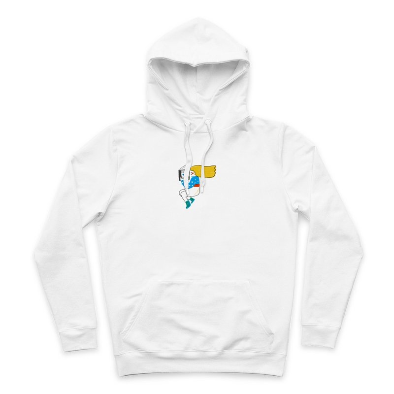 Reading Time-Girls-White-Hooded T-shirt - เสื้อฮู้ด - ผ้าฝ้าย/ผ้าลินิน ขาว