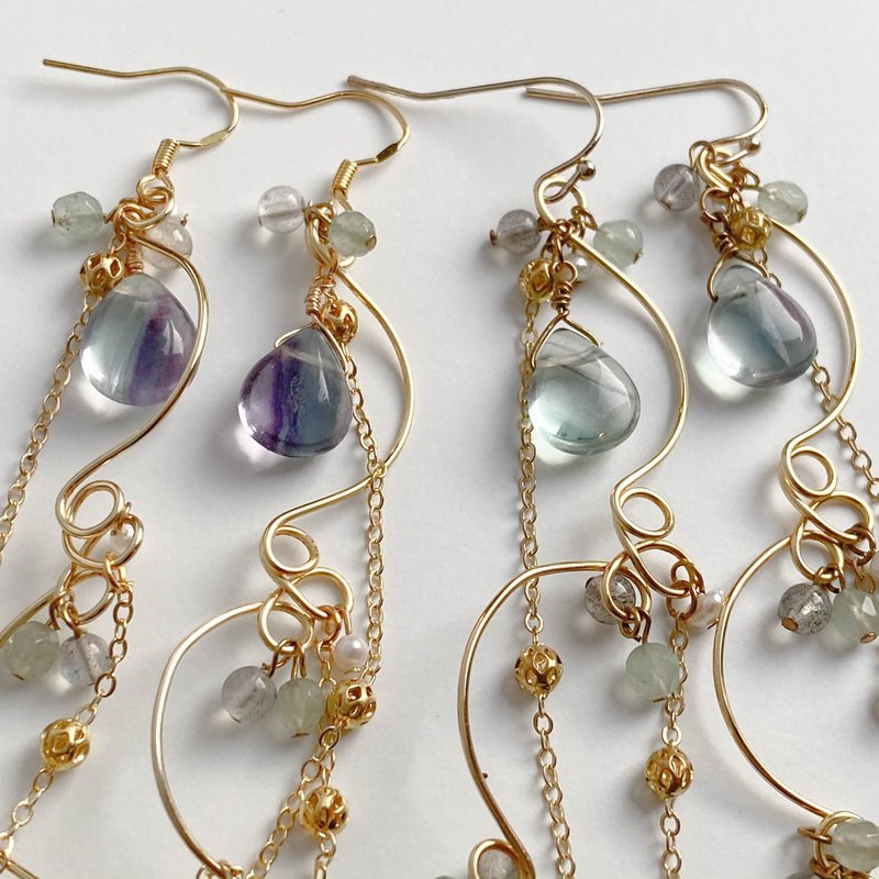 [Linjiangxian] Bronze retro Ying Stone earrings Clip-On earrings cheongsam Chinese clothes classical antiquity birthday gift - ต่างหู - ทองแดงทองเหลือง สีทอง