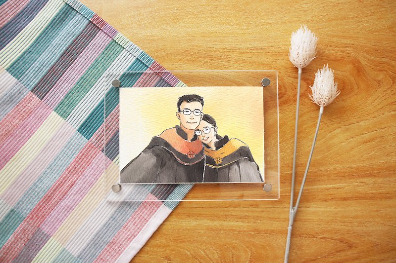 Customized portrait | Graduation commemoration | Graduation gift | Xiyan painting | Gift giving - ภาพวาดบุคคล - กระดาษ 