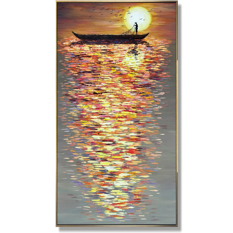 Oversize Canvas Wall Art Impasto Style Modern Art On Canvas Colorful Painting - 壁貼/牆壁裝飾 - 壓克力 多色