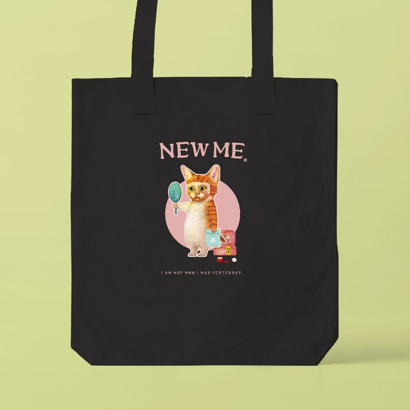 NEW ME 每週兩次的期待。 / 可收納 A3 尺寸的托特包 - 手提包/手提袋 - 棉．麻 白色