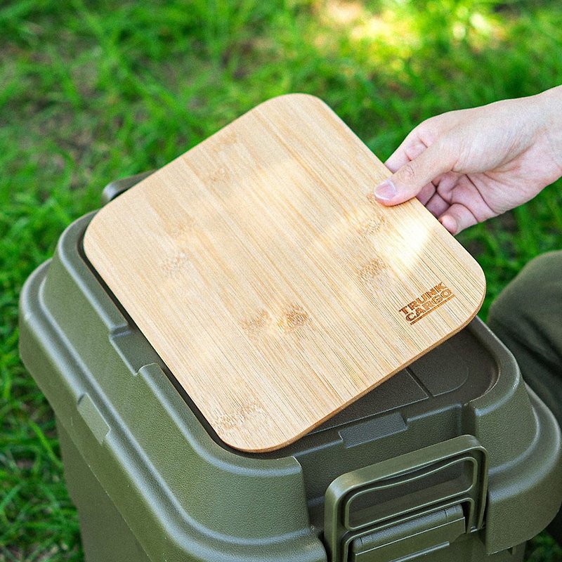 Japanese RISU TRUNK CARGO second generation storage box special table board - deep type 22L special - Storage - Bamboo Khaki