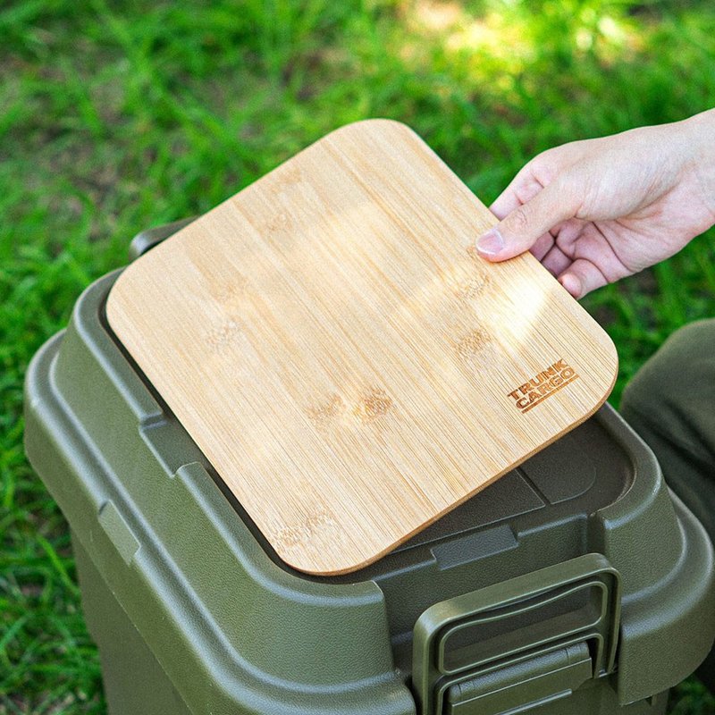 Japanese RISU TRUNK CARGO second generation storage box special table board - deep type 22L special - Storage - Bamboo Khaki