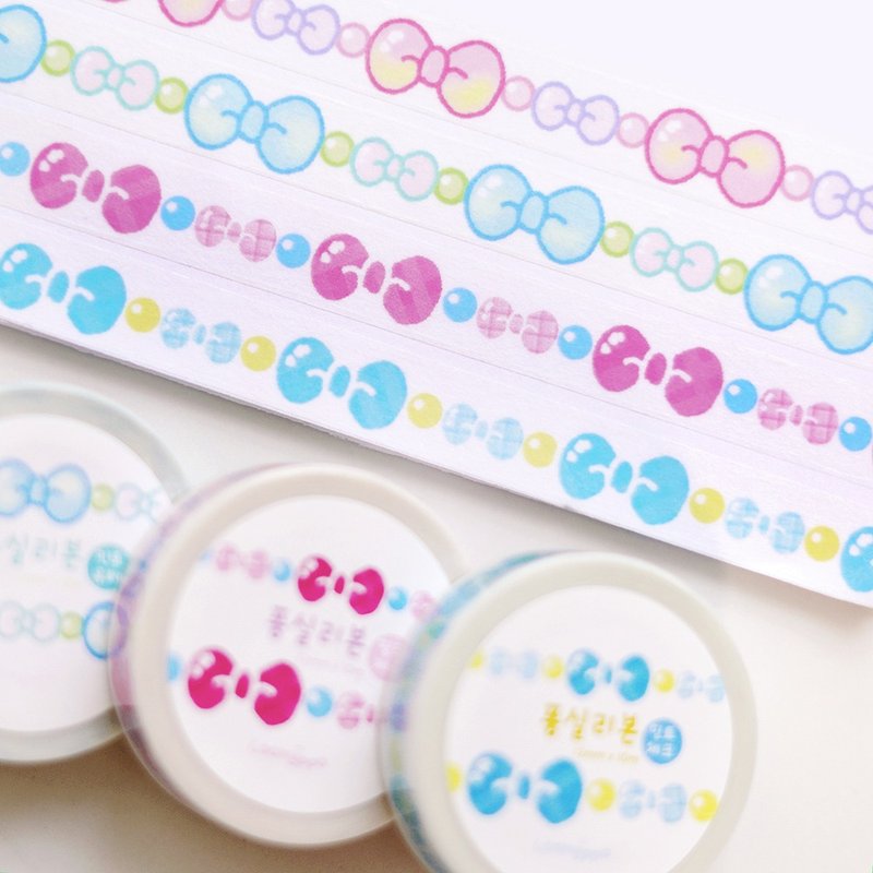 Pongsil ribbon masking tape 4 types - Washi Tape - Paper 