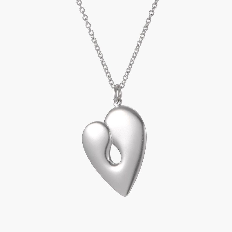 P & I handmade silver jewelry # solid sense - because of love and love - สร้อยคอ - โลหะ สีเงิน