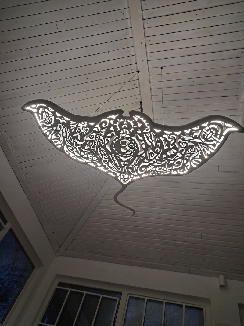 Manta Ray Ceiling Chandelier - 燈具/燈飾 - 木頭 