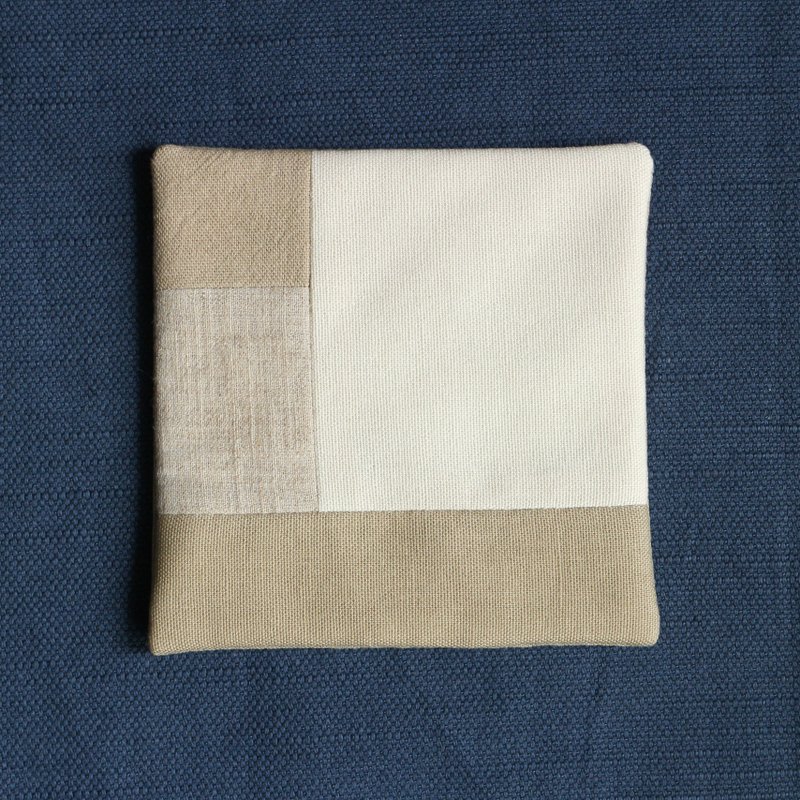 Patchwork coaster 156 milk tea color - Coasters - Cotton & Hemp Khaki