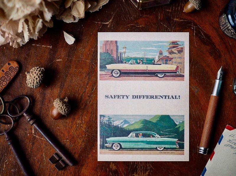 歐美早期知名廣告原版復刻明信片  美國汽車廣告 - 卡片/明信片 - 紙 多色