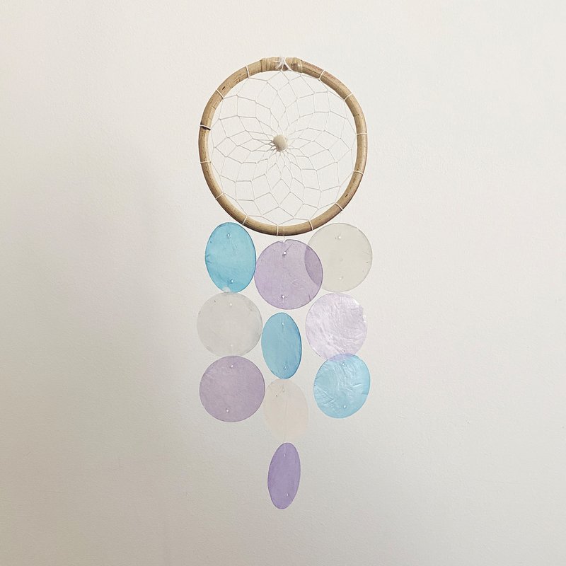 DIY-KIT| Ricotta Cheese(S)-Blue, Violet-Circle | Shell Wind Chime Mobile |#0-580 - อื่นๆ - เปลือกหอย สีน้ำเงิน