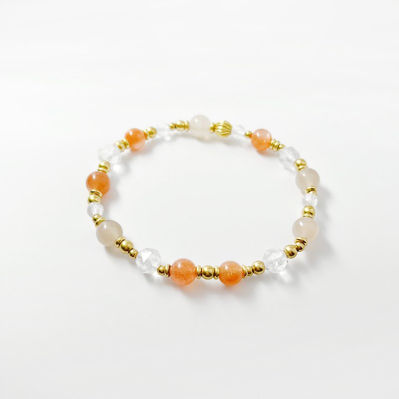 Crystal Bracelets Orange - Sun Moon Stars/ Gold Sun Lime Moonstone White Crystal
