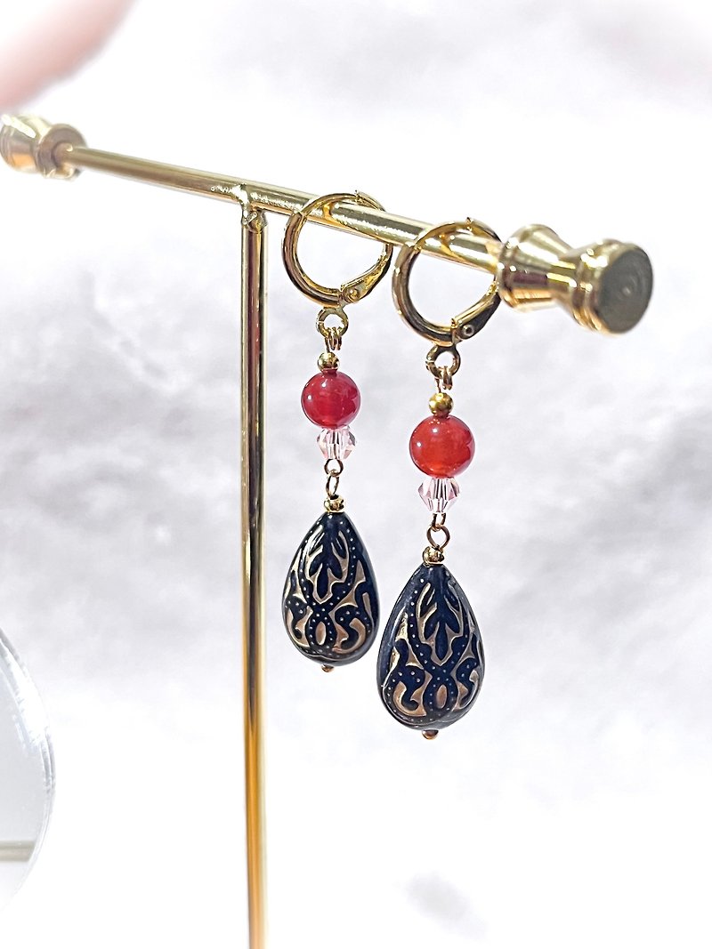 Southern Red Agate | 14K Gold Filled Crystal Earrings - Earrings & Clip-ons - Crystal Red