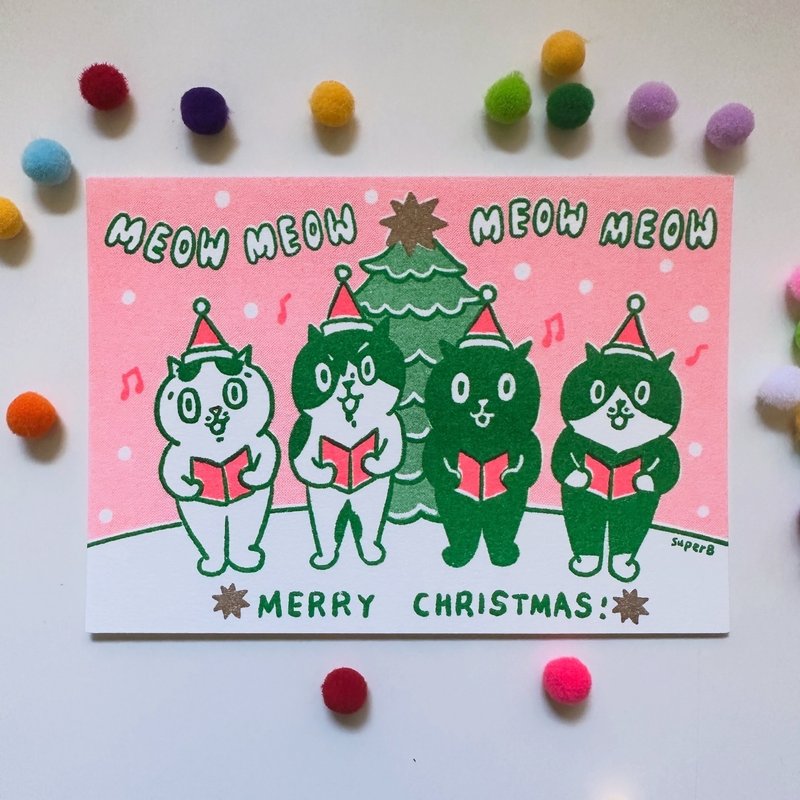 聖誕好聽合唱團 卡片 - 卡片/明信片 - 紙 紅色