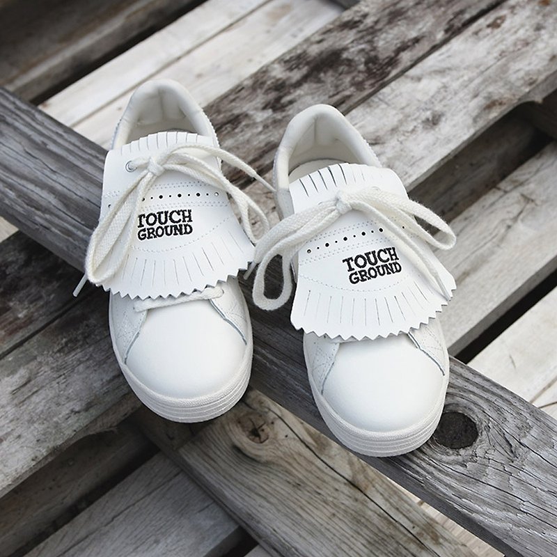 TOUCH GROUND 韓國復古板鞋 Vintage Rookie OG OFF WHITE - 女款休閒鞋 - 真皮 白色