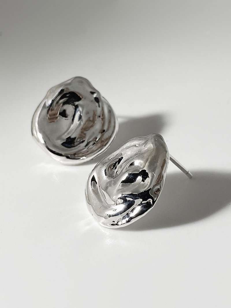 Flow  / Asymmetrical earrings (pair) - Earrings & Clip-ons - Sterling Silver Silver