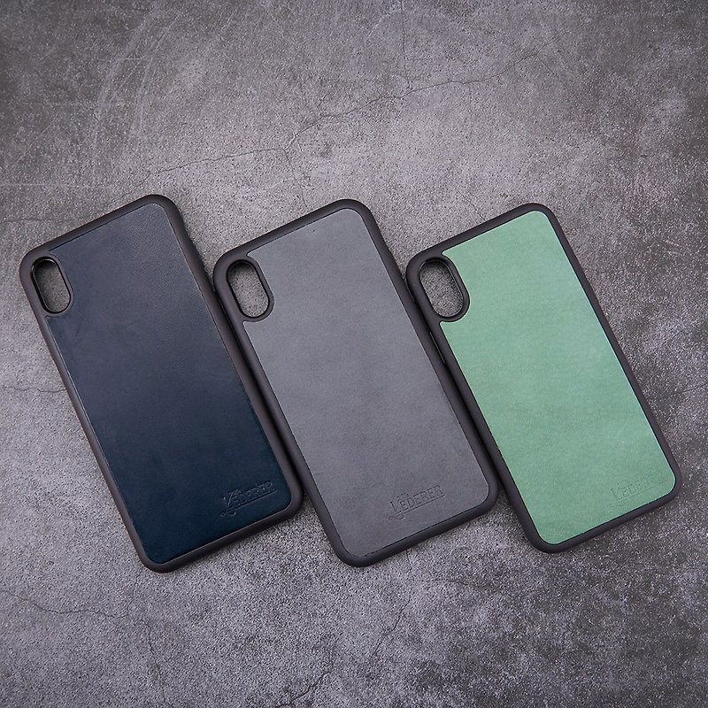 Leather iPhone Case。BSP104 - เคส/ซองมือถือ - หนังแท้ สีน้ำเงิน