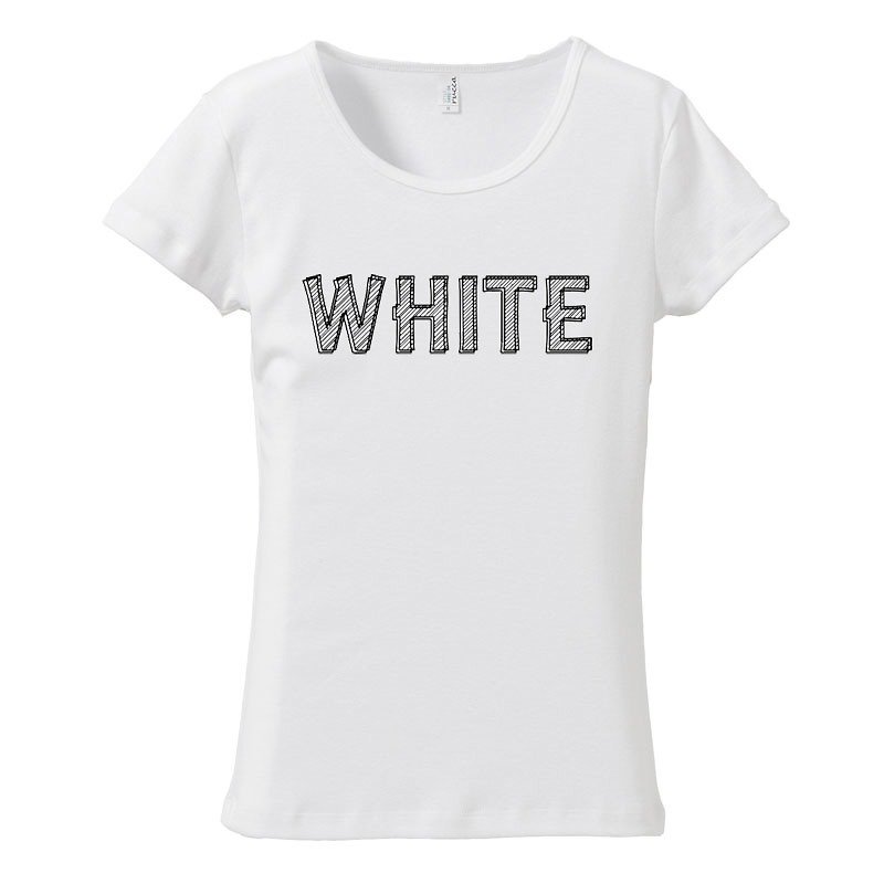[Women's T-shirt] white - เสื้อยืดผู้หญิง - ผ้าฝ้าย/ผ้าลินิน ขาว