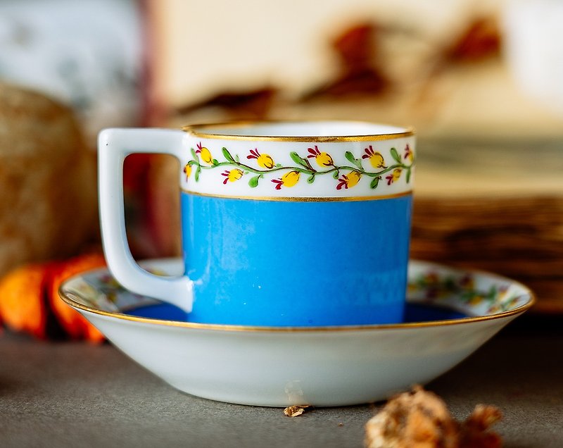 新藝術碎花藍釉濃縮咖啡杯 - 西洋古董 - 咖啡杯/馬克杯 - 瓷 