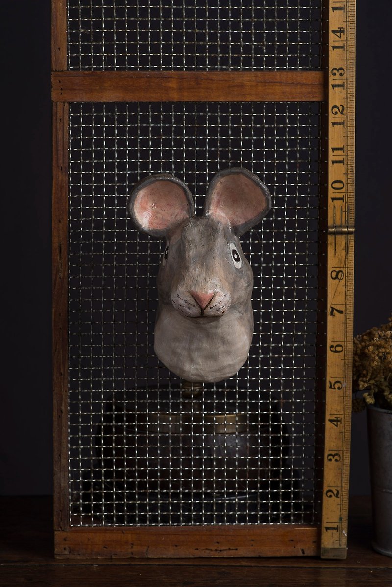 mouse paper mache wall mount - Wall Décor - Paper Gray