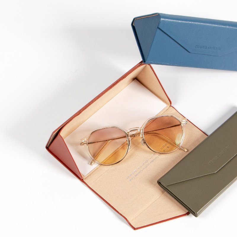 PA-Folding storage leather glasses case-Multiple colors available in original color series - กล่องแว่น - หนังแท้ หลากหลายสี