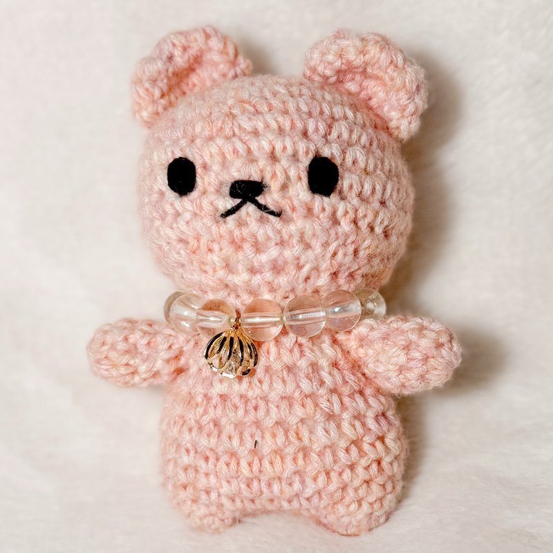 【鉤織收藏熊】Peachie守護熊/鉤織禮物 × 收藏擺飾 - 公仔/玩偶 - 棉．麻 