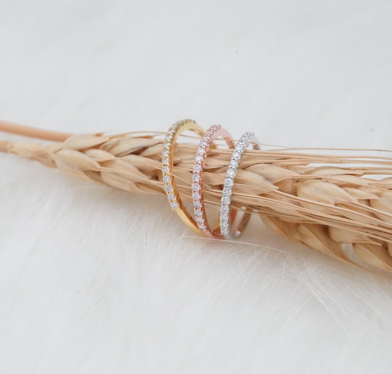 Half Eternity Diamond Ring - 戒指 - 鑽石 銀色