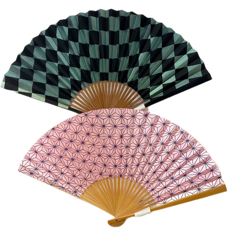 Kyoto Handmade Japanese Paper Fan-Auspicious Komon Series - Fans - Paper 