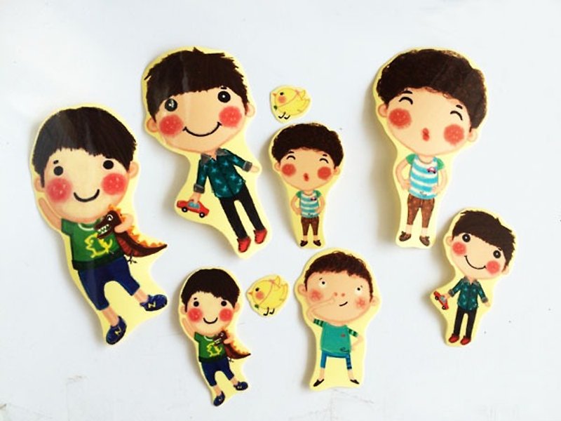 Transparent waterproof stickers for boys series to paste together (Product ID: HUA-0001-4) - Stickers - Paper Multicolor
