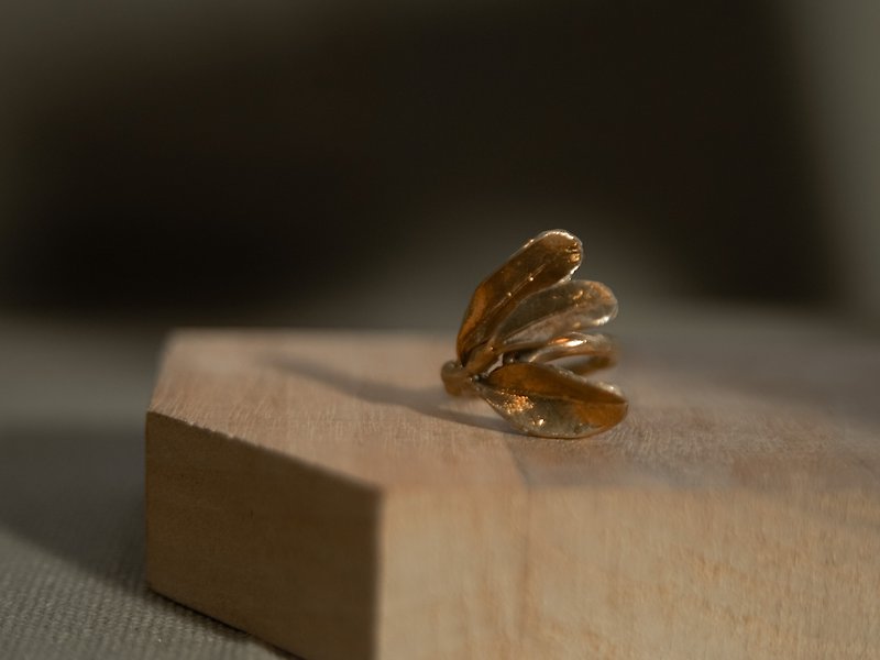 Boxwood Ring boxwood ring brass Bronze - แหวนทั่วไป - ทองแดงทองเหลือง สีทอง