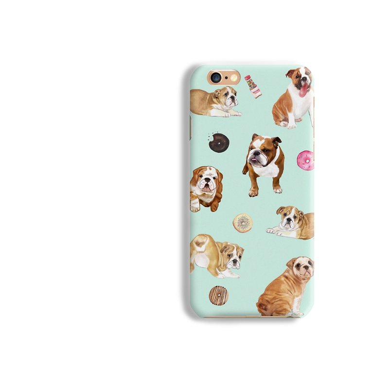 English Bulldog Matt hard Phone Case iPhone X 8+ 7 6 S8 plus Samsung S8 S7 S6 LG - Phone Cases - Plastic White