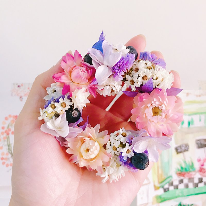 [Colorful Sweet Tower-Palm Palm Mini Ring] Dry flowers, wedding small things, birthday gifts, home decoration - ตกแต่งต้นไม้ - พืช/ดอกไม้ 