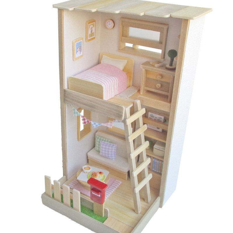 ミニチュアハウス　ドールハウス - 擺飾/家飾品 - 木頭 卡其色